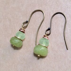 Natural Peridot Antique tone Gold Plated Earrings